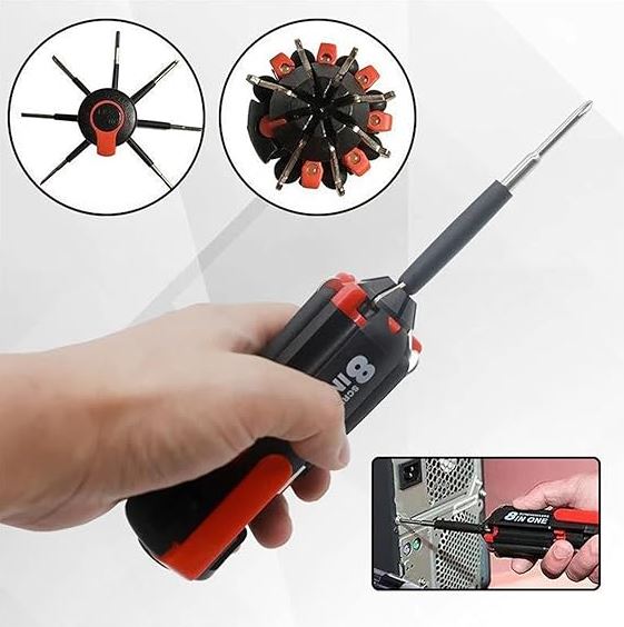 Destornillador multi portátil 8 en 1
