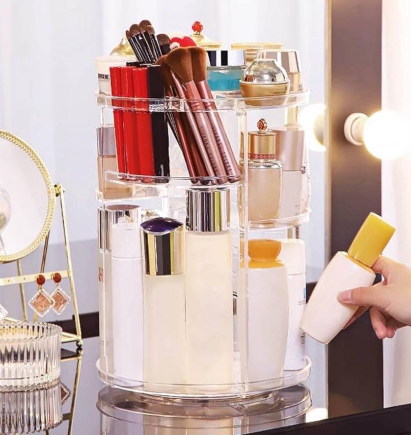 ESTANTE DE MAQUILLAJE GIRATORIO