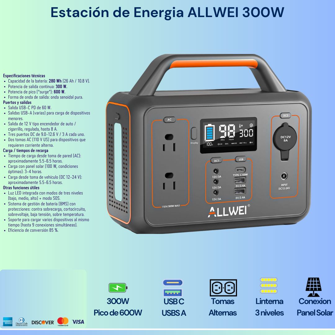 Estación de Energía ALLWEI 300W